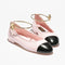 PINK BLACK BALLERINA FLATS