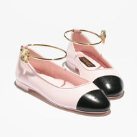 PINK BLACK BALLERINA FLATS