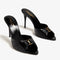 BLACK LEATHER HEELS