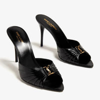 BLACK LEATHER HEELS