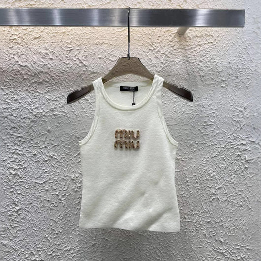 MIUE GOLDEN LETTERS TANK TOP