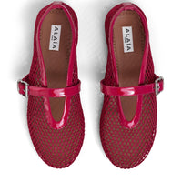 ALAÏ FRAMBOISE FISHNET BALLET FLATS