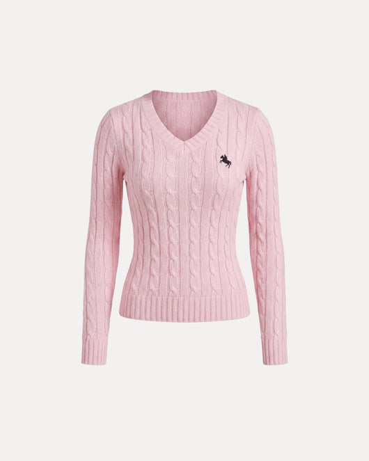 Cable Knit V-Neck Sweater