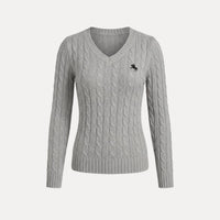 Cable Knit V-Neck Sweater