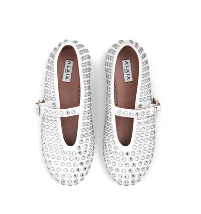 ALAÏ WHITE STUDS BALLET FLATS
