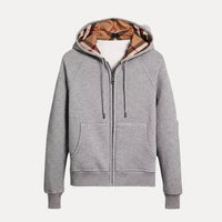 Checked Zip Hoodie