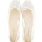 WHITE TEXTURED BALLERINA FLATS