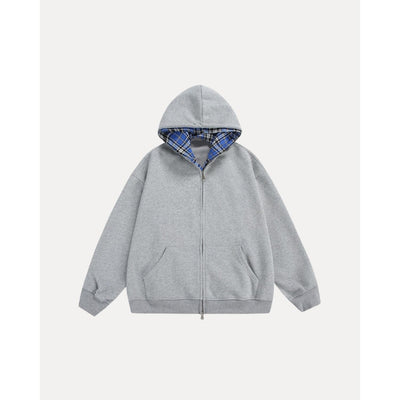 Chequered Zip Hoodie
