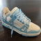 white blue sneakers