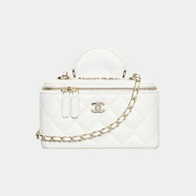 TOP HANDLE VANITY WHITE BAG