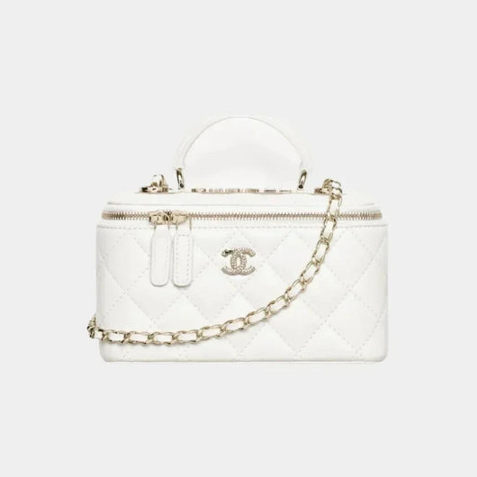 TOP HANDLE VANITY WHITE BAG