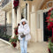 HOODED STRAIGHT ROWS LONG COAT