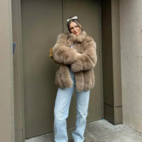 STRAIGHT ROWS LONG COAT TAUPE