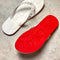RED BOTTOM FLIP FLOPS WHITE
