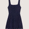 MAJE RHINESTONE MINI NAVY DRESS