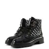 INTERLOCKING COMBAT BOOTS BLACK