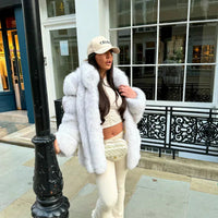 STRAIGHT ROWS LONG COAT IVORY