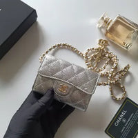 NELLY MINI BAG SILVER WITH GOLD CHAIN