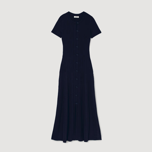 SANDRA LONG KNITTED MARINE DRESS