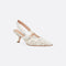 SLINGBACK PUMP LOW WHITE LACE
