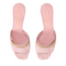 Pink denim heels