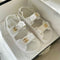 WHITE TEXTURED SANDALS