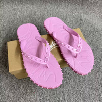 RED BOTTOM FLIP FLOPS PINK