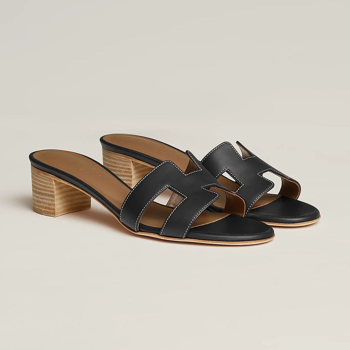 H OASIS HEELED SANDALS BLACK