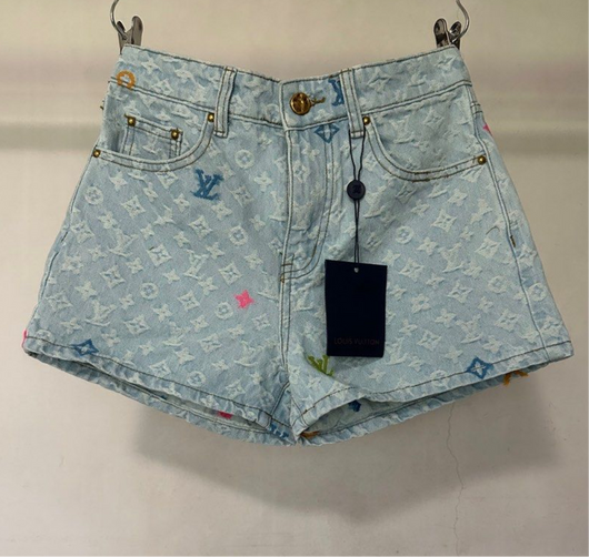 MONOGRAM DENIM SHORTS