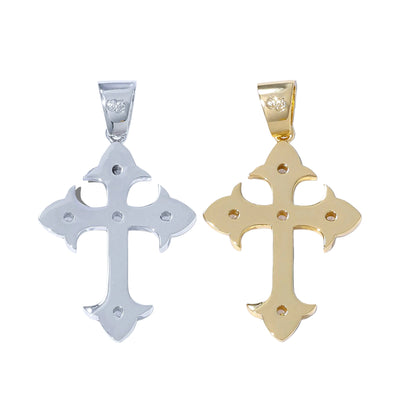 Crystal Cross Pendants - Gold