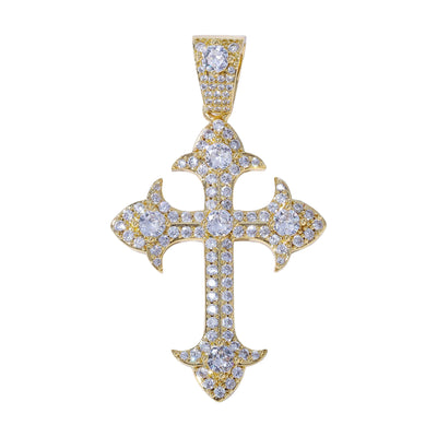 Crystal Cross Pendants - Gold