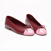 TWO TONED BURGUNDY BALLERINA FLATS