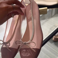 PINK MESH BALLERINA FLATS