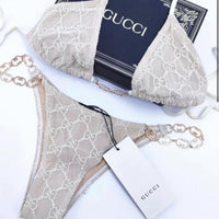 BEIGE CHAIN BIKINI