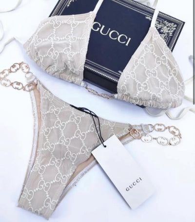 BEIGE CHAIN BIKINI