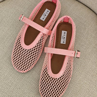 ALAÏ PINK FISHNET BALLET FLATS