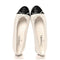 WHITE BLACK BALLERINA FLATS