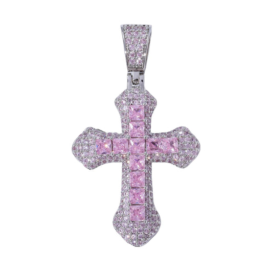 Frosty Cross Pendants - Pink