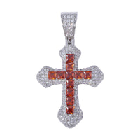 Frosty Cross Pendants - Red