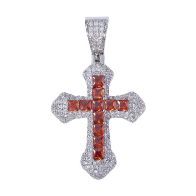 Frosty Cross Pendants - Red