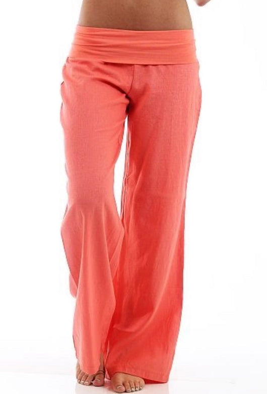 CORAL FOLDOVER TROUSERS