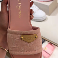 denim pink slides