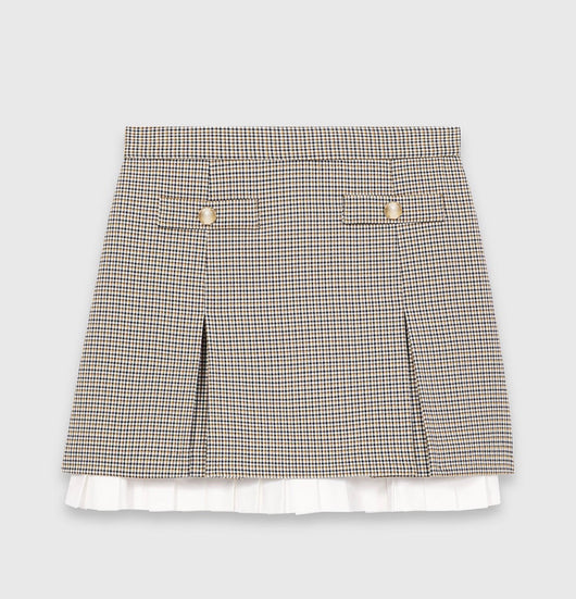 MAJE CHECKERED SKIRT