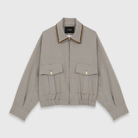 MAJE CHECKERED BOMBER