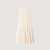 SANDRA LONG KNIT SKIRT WHITE