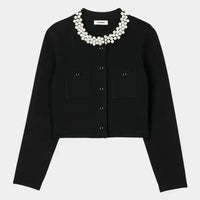 SANDRA BEADED COLLAR CARDIGAN