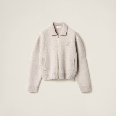 Miue wool zipper cardigan