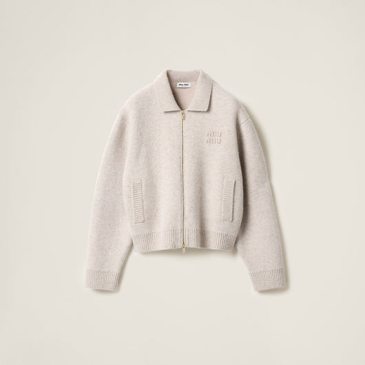 Miue wool zipper cardigan