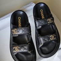 BLACK STRAP SANDALS