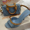 Blue denim heels